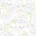 Baby clothing. Vector seamless pattern