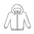 Baby coat vector line icon.