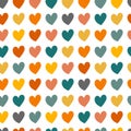 Baby hearts colorful vintage seamless vector pattern