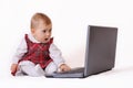 Baby and computer Royalty Free Stock Photo