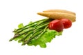 Baby corn with asparagus Royalty Free Stock Photo