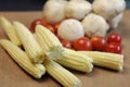 Baby corn cobs arranged Royalty Free Stock Photo