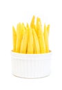 Baby corn in a cup isolated on white background Royalty Free Stock Photo