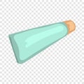 Baby cosmetic tube icon, cartoon style