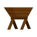 Baby cot of wood manger icon