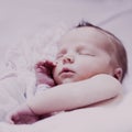 Baby Covered in Pink Royalty Free Stock Photo