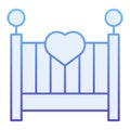 Baby cradle flat icon. Kids bed blue icons in trendy flat style. Sleep gradient style design, designed for web and app