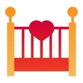 Baby cradle flat icon. Kids bed color icons in trendy flat style. Sleep gradient style design, designed for web and app