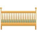 Baby cradle icon, flat vector isolated illustration. Newborn wooden cot, crib. Nursery furniture.