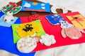 Baby crafts from play dough and paper, early eduction