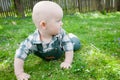 Baby Crawling on Grass Royalty Free Stock Photo