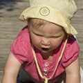 Baby crawling and shouting