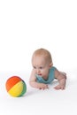 Baby Is Crawling Towards a ball Royalty Free Stock Photo