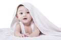 Baby Crawling under A Towel Royalty Free Stock Photo