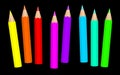 Baby Crayons Short Neon Pencils On Black Royalty Free Stock Photo