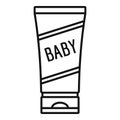 Baby cream tube icon, outline style