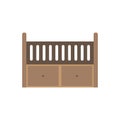 Baby crib colored flat icon vector design illustration