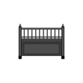 Baby crib cradle bed icon.