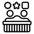 Baby crib icon outline vector. Play family childcare