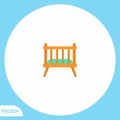 Baby crib vector icon sign symbol Royalty Free Stock Photo