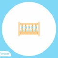 Baby crib vector icon sign symbol Royalty Free Stock Photo