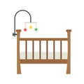 Baby Crib icon, Wooden Crib Stock Vector