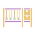 Baby Cribs Color Icon. Vector Design Illustration Sign