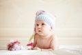 Baby in crochet hat