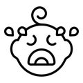 Baby cry icon outline vector. Infant care