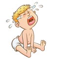 Baby crying Cartoon Royalty Free Stock Photo