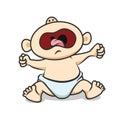 Baby Crying Loudly Vector Illustration