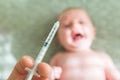 Baby Crying Over Vaccination Royalty Free Stock Photo