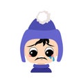 Baby with crying and tears emotion, sad face Royalty Free Stock Photo
