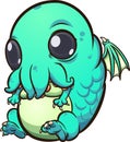 Baby Cthulhu sitting and looking cute Royalty Free Stock Photo