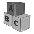 Baby cubes icon, gray monochrome style