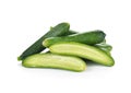 Baby cucumbers on white background