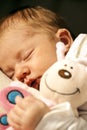 Baby and cuddly toy Royalty Free Stock Photo