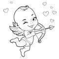 Baby Cupid shooting a bow