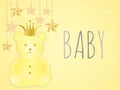 Baby Cute Illustration with Yellow Bear and Stars