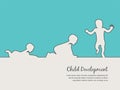 Baby development icon, child growth stages. toddler milestones of first year