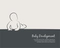 Baby development icon, poster design template with place for your text