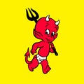 Baby Devil Cartoon Vector Illustration Logo