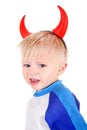 Baby with Devil Horns Royalty Free Stock Photo