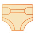 Baby diaper flat icon. Disposable diaper orange icons in trendy flat style. Child nappy gradient style design, designed