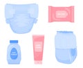 Baby Diaper Hygiene Set Royalty Free Stock Photo