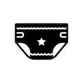 Black solid icon for Baby Diaper, diaper and nappy