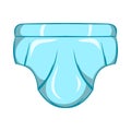 Baby diaper icon, cartoon style