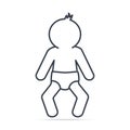 Baby and Diaper icon, simple line icon