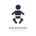 baby with diaper icon on white background. Simple element illustration from People concept