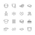 Baby diaper icon. White clean softly pee infant absorbent nappy vector symbols Royalty Free Stock Photo